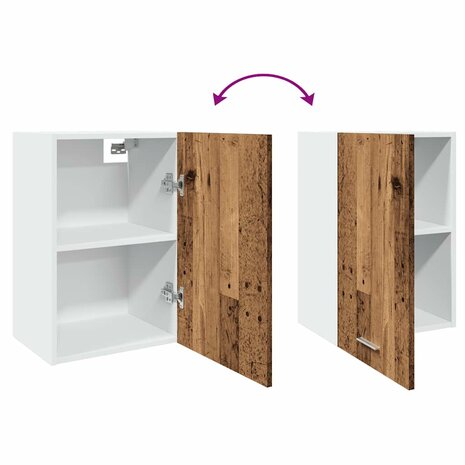 Bovenkast Lyon 40x31x60 cm bewerkt hout oud houtkleurig 8