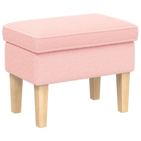 Voetenbank Roze 55 x 35 x 41 cm Boucl&eacute; 2
