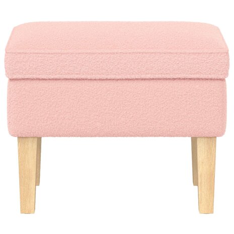 Voetenbank Roze 55 x 35 x 41 cm Boucl&eacute; 3