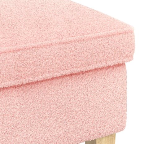 Voetenbank Roze 55 x 35 x 41 cm Boucl&eacute; 5