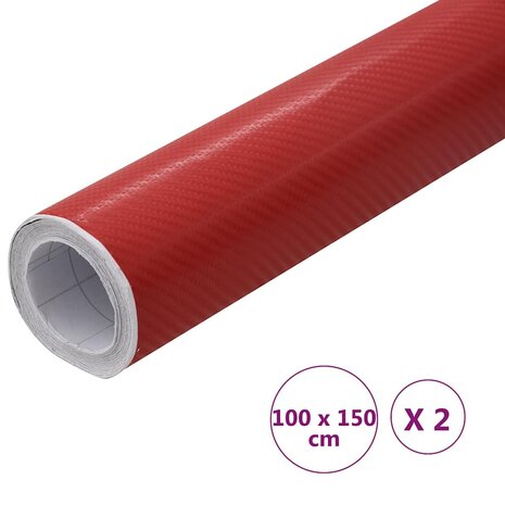 2 st Autofolie 4D 100x150 cm rood 7