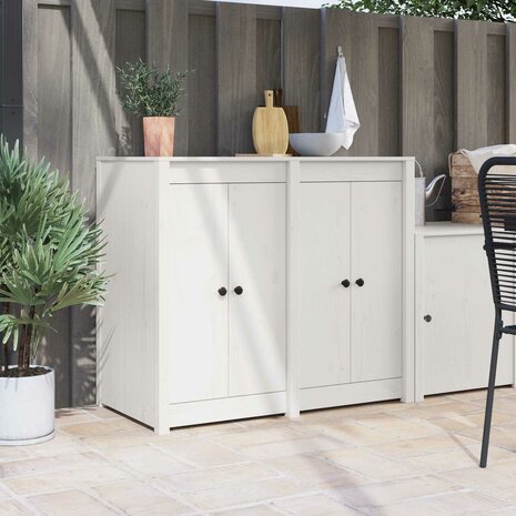 Keukendeur MEPPEL 2 st Wit 50 x 9 x 82 cm Massief grenenhout 1