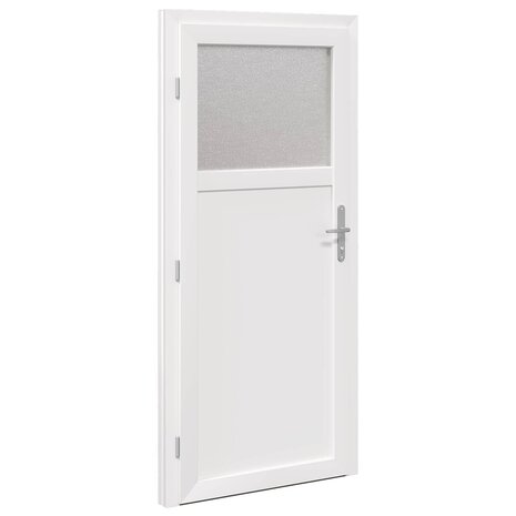 Zij-ingangsdeur 88 x 198 cm PVC Wit 9