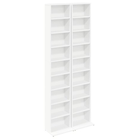 Cd-kast 2 st Wit 33 x 23,5 x 175 cm Bewerkt hout 2