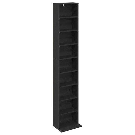 Cd-kast 2 st Zwart eiken 33 x 23,5 x 175 cm Bewerkt hout 4