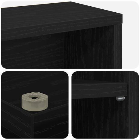Cd-kast 2 st Zwart eiken 33 x 23,5 x 175 cm Bewerkt hout 9