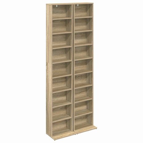 Cd-kast 2 st Sonoma Eiken 33 x 23,5 x 175 cm Bewerkt hout 2