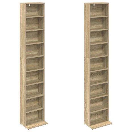 Cd-kast 2 st Sonoma Eiken 33 x 23,5 x 175 cm Bewerkt hout 5