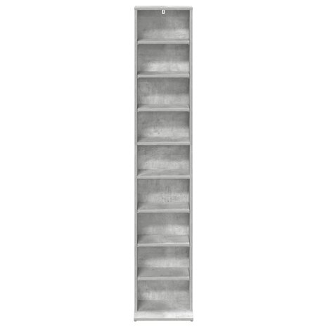 Cd-kast Betongrijs 33 x 23,5 x 175 cm Bewerkt hout 4