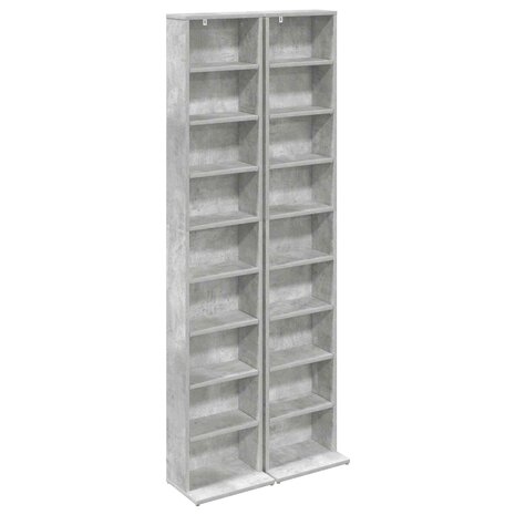 Cd-kast 2 st Betongrijs 33 x 23,5 x 175 cm Bewerkt hout 2