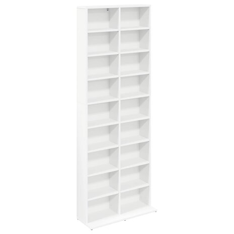 Cd-kast Wit 65 x 23,5 x 175 cm Bewerkt hout 2