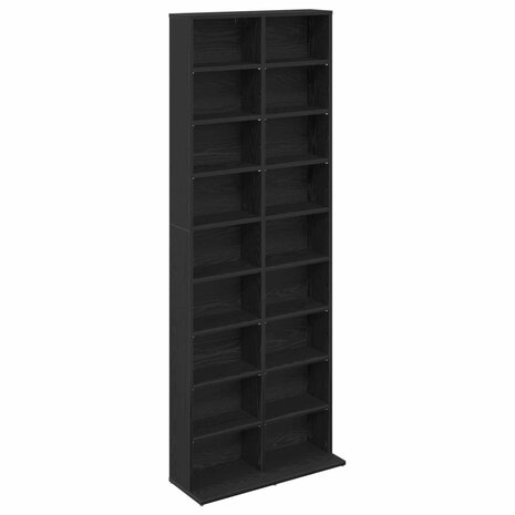 Cd-kast Zwart eiken 65 x 23,5 x 175 cm Bewerkt hout 2