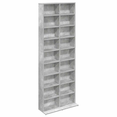 Cd-kast Betongrijs 65 x 23,5 x 175 cm Bewerkt hout 2