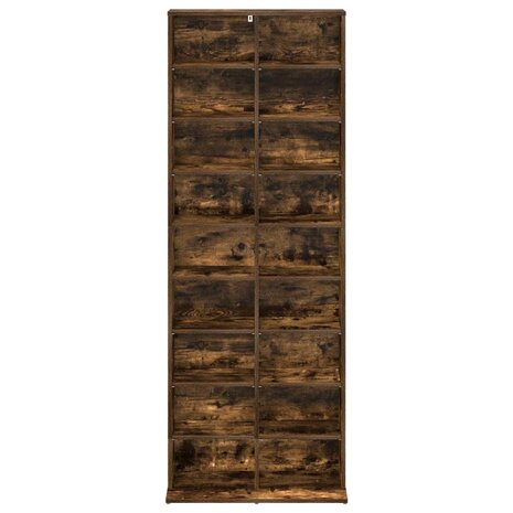 Cd-kast Gerookt eiken 65 x 23,5 x 175 cm Bewerkt hout 4