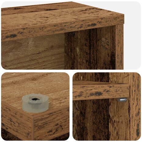 Cd-kast Oud hout 65 x 23,5 x 175 cm Bewerkt hout 7