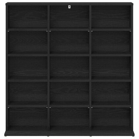 Cd-kast Zwart eiken 96 x 23,5 x 97,5 cm Bewerkt hout 4
