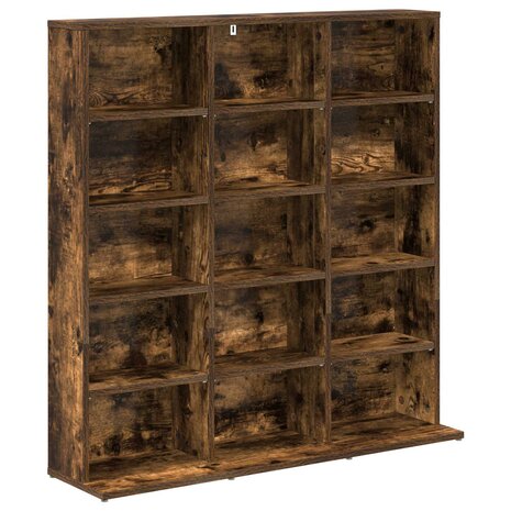 Cd-kast Gerookt eiken 96 x 23,5 x 97,5 cm Bewerkt hout 2