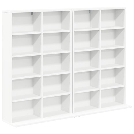 Cd-kast 2 st Wit 65 x 23,5 x 97,5 cm Bewerkt hout 2