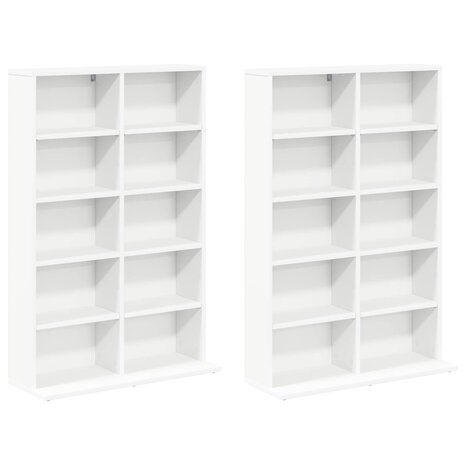 Cd-kast 2 st Wit 65 x 23,5 x 97,5 cm Bewerkt hout 5