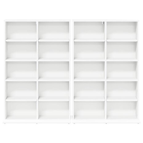 Cd-kast 2 st Wit 65 x 23,5 x 97,5 cm Bewerkt hout 6