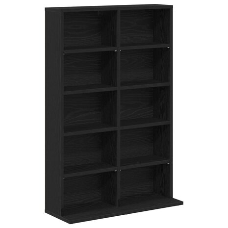 Cd-kast 2 st Zwart eiken 65 x 23,5 x 97,5 cm Bewerkt hout 4