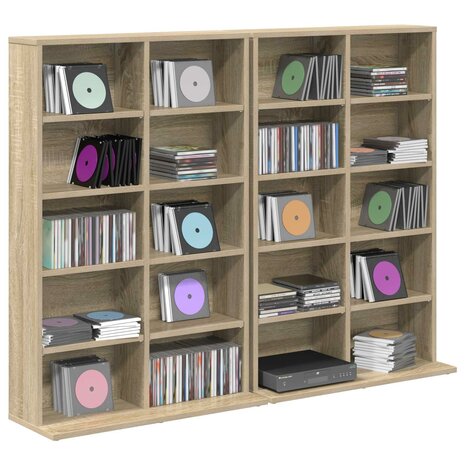Cd-kast 2 st Sonoma Eiken 65 x 23,5 x 97,5 cm Bewerkt hout 3