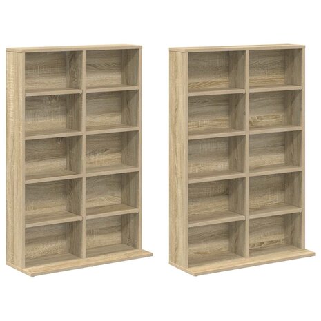 Cd-kast 2 st Sonoma Eiken 65 x 23,5 x 97,5 cm Bewerkt hout 5