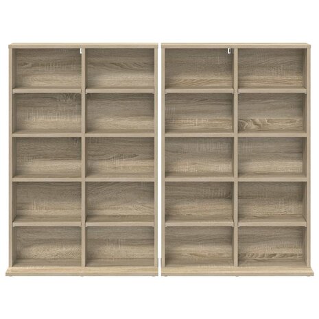 Cd-kast 2 st Sonoma Eiken 65 x 23,5 x 97,5 cm Bewerkt hout 6
