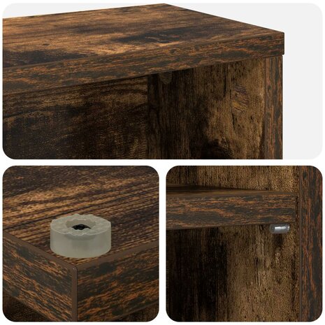 Cd-kast Gerookt eiken 65 x 23,5 x 97,5 cm Bewerkt hout 7