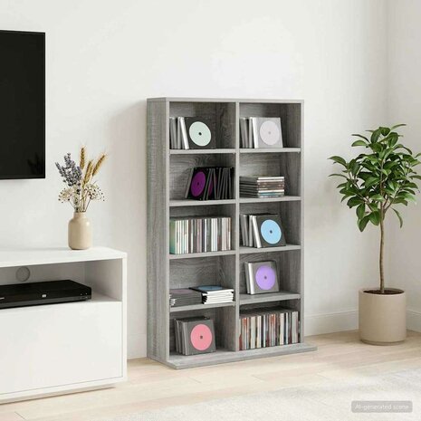 Cd-kast Grijs Sonoma 65 x 23,5 x 97,5 cm Bewerkt hout 1