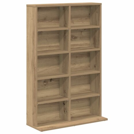Cd-kast 2 st Artisanaal eiken 65 x 23,5 x 97,5 cm Bewerkt hout 4