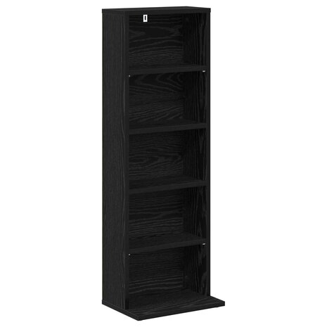 Cd-kast 2 st Zwart eiken 33 x 23,5 x 97,5 cm Bewerkt hout 4