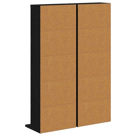 Cd-kast 2 st Zwart eiken 33 x 23,5 x 97,5 cm Bewerkt hout 8