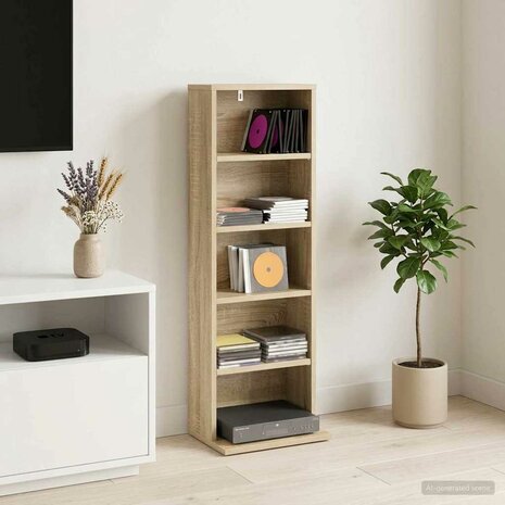 Cd-kast Sonoma Eiken 33 x 23,5 x 97,5 cm Bewerkt hout 1