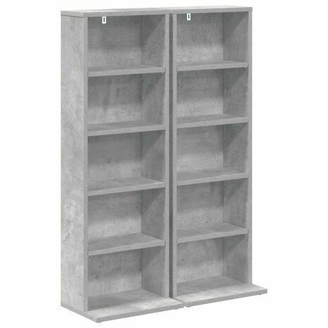 Cd-kast 2 st Betongrijs 33 x 23,5 x 97,5 cm Bewerkt hout 2