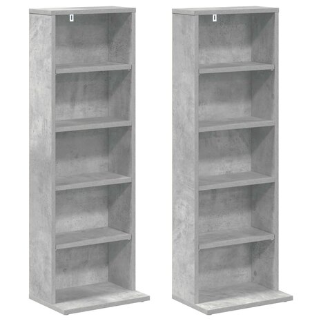 Cd-kast 2 st Betongrijs 33 x 23,5 x 97,5 cm Bewerkt hout 5