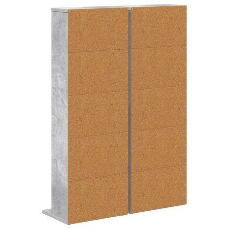 Cd-kast 2 st Betongrijs 33 x 23,5 x 97,5 cm Bewerkt hout 8
