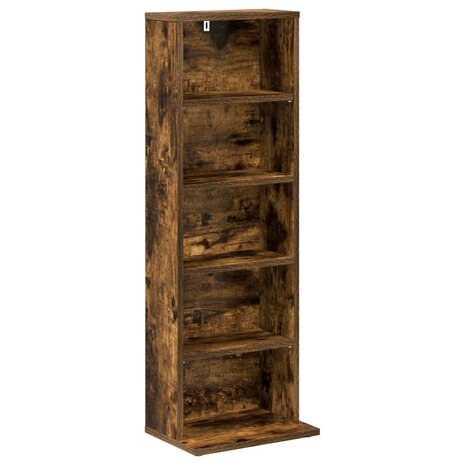 Cd-kast Gerookt eiken 33 x 23,5 x 97,5 cm Bewerkt hout 2