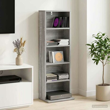 Cd-kast Grijs Sonoma 33 x 23,5 x 97,5 cm Bewerkt hout 1