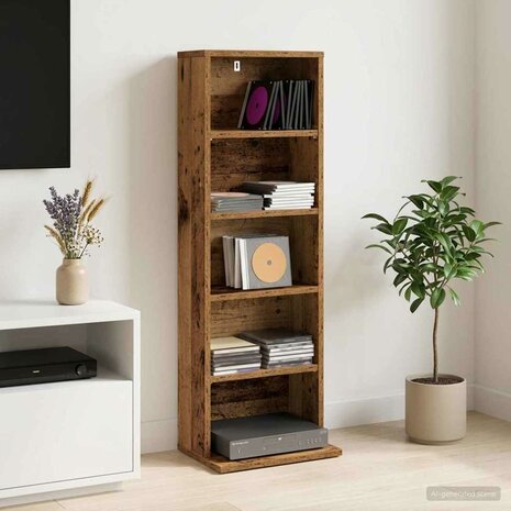 Cd-kast Oud hout 33 x 23,5 x 97,5 cm Bewerkt hout 1