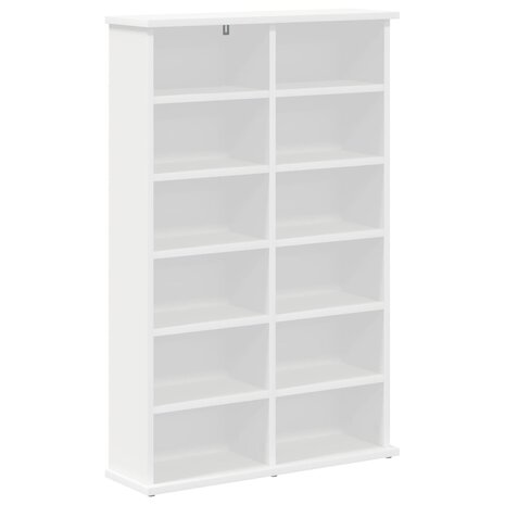 Cd-kast 2 st Wit 60 x 17 x 92 cm Bewerkt hout 4