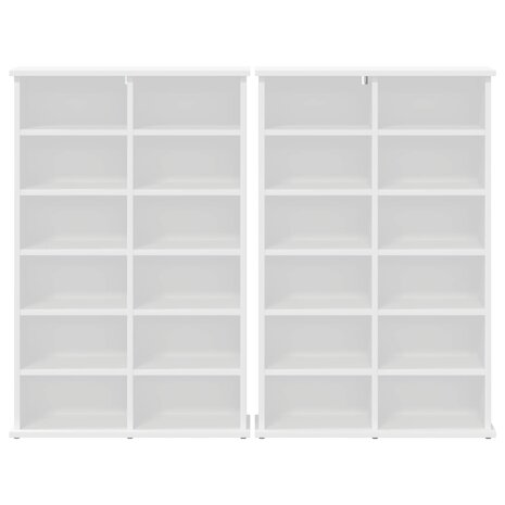 Cd-kast 2 st Wit 60 x 17 x 92 cm Bewerkt hout 6