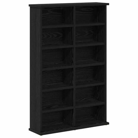 Cd-kast Zwart eiken 60 x 17 x 92 cm Bewerkt hout 2