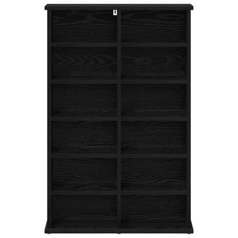 Cd-kast Zwart eiken 60 x 17 x 92 cm Bewerkt hout 4