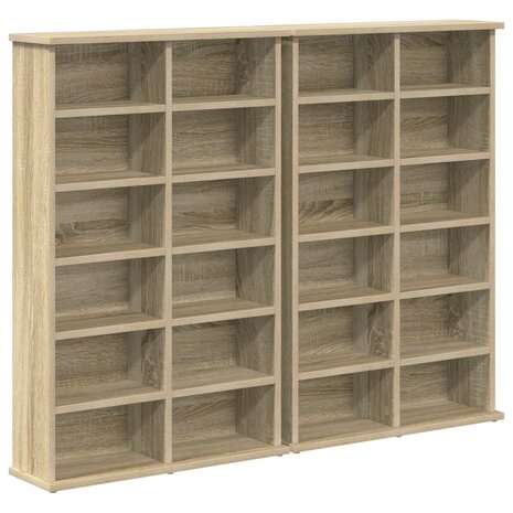 Cd-kast 2 st Sonoma Eiken 60 x 17 x 92 cm Bewerkt hout 2