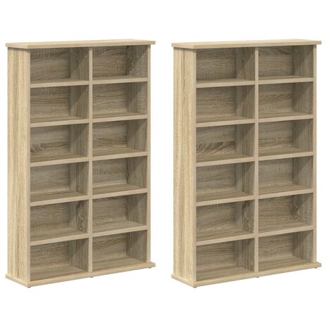 Cd-kast 2 st Sonoma Eiken 60 x 17 x 92 cm Bewerkt hout 5