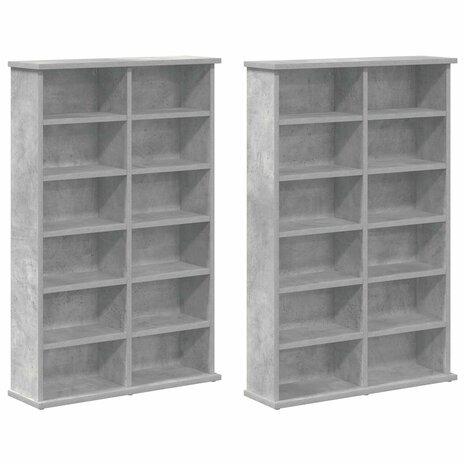 Cd-kast 2 st Betongrijs 60 x 17 x 92 cm Bewerkt hout 5