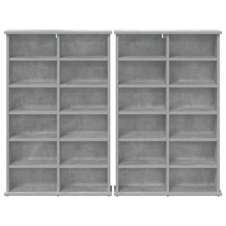 Cd-kast 2 st Betongrijs 60 x 17 x 92 cm Bewerkt hout 6