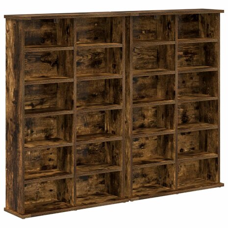 Cd-kast 2 st Gerookt eiken 60 x 17 x 92 cm Bewerkt hout 2