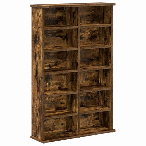 Cd-kast 2 st Gerookt eiken 60 x 17 x 92 cm Bewerkt hout 4